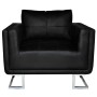 Sillón con patas cromadas cuero sintético negro de vidaXL, Sillones - Ref: Foro24-241004, Precio: 297,48 €, Descuento: %