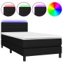 Cama box spring colchón y luces LED tela negro 90x190 cm de vidaXL, Camas y somieres - Ref: Foro24-3133199, Precio: 305,88 €,...