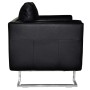 Sillón con patas cromadas cuero sintético negro de vidaXL, Sillones - Ref: Foro24-241004, Precio: 297,48 €, Descuento: %