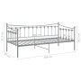 Estructura de sofá cama de metal gris 90x200 cm de vidaXL, Camas y somieres - Ref: Foro24-324757, Precio: 165,26 €, Descuento: %