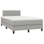 Cama box spring con colchón tela y LED gris claro 120x200 cm de vidaXL, Camas y somieres - Ref: Foro24-3133221, Precio: 364,1...