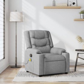 Sillón reclinable de masaje de tela gris claro en Sillones | Comprar online en Foru.es