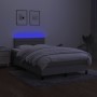 Cama box spring con colchón tela y LED gris claro 120x200 cm de vidaXL, Camas y somieres - Ref: Foro24-3133221, Precio: 364,1...