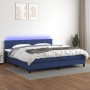 Cama box spring colchón y luces LED tela azul 200x200 cm de vidaXL, Camas y somieres - Ref: Foro24-3133187, Precio: 591,73 €,...