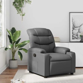 Sillón reclinable de cuero sintético gris en Sillones | Comprar online en Foru.es