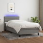 Cama box spring colchón y luces LED tela gris oscuro 80x200 cm de vidaXL, Camas y somieres - Ref: Foro24-3133190, Precio: 285...