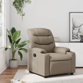 Sillón reclinable de cuero sintético color capuchino en Sillones | Comprar online en Foru.es