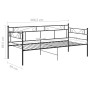 Estructura de sofá cama de metal negro 90x200 cm de vidaXL, Camas y somieres - Ref: Foro24-324767, Precio: 137,82 €, Descuent...
