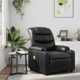 Sillón de masaje reclinable cuero sintético negro en Sillones | Comprar online en Foru.es