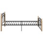 Estructura de cama metal y madera maciza de roble 90x200 cm de vidaXL, Camas y somieres - Ref: Foro24-324925, Precio: 83,49 €...