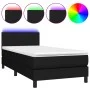 Cama box spring con colchón LED tela negro 80x200 cm de vidaXL, Camas y somieres - Ref: Foro24-3132951, Precio: 271,69 €, Des...