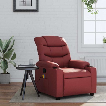 Sillón de masaje reclinable cuero sintético rojo tinto en Sillones | Comprar online en Foru.es