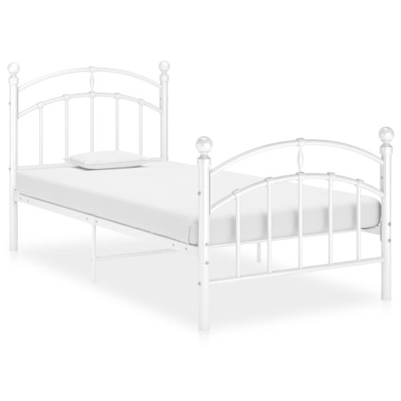 Estructura de cama de metal blanco 100x200 cm de vidaXL, Camas y somieres - Ref: Foro24-324971, Precio: 93,28 €, Descuento: %