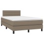 Cama box spring con colchón y LED tela gris taupe 120x200 cm de vidaXL, Camas y somieres - Ref: Foro24-3133225, Precio: 345,6...