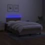 Cama box spring con colchón y LED tela gris taupe 120x200 cm de vidaXL, Camas y somieres - Ref: Foro24-3133225, Precio: 345,6...