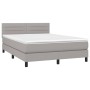 Cama box spring colchón y luces LED tela gris claro 140x200 cm de vidaXL, Camas y somieres - Ref: Foro24-3133237, Precio: 434...