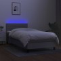 Cama box spring colchón y luces LED tela gris claro 90x200 cm de vidaXL, Camas y somieres - Ref: Foro24-3133205, Precio: 307,...