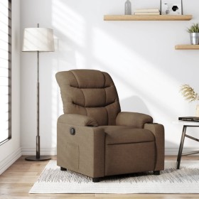 Sillón reclinable de tela marrón en Sillones | Comprar online en Foru.es