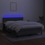 Cama box spring colchón y luces LED tela gris oscuro 140x200 cm de vidaXL, Camas y somieres - Ref: Foro24-3133238, Precio: 43...