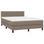 Cama box spring colchón y luces LED tela gris taupe 140x200 cm de vidaXL, Camas y somieres - Ref: Foro24-3133241, Precio: 462...