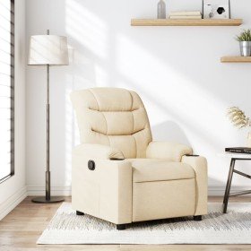 Sillón reclinable de tela crema en Sillones | Comprar online en Foru.es