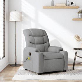Sillón reclinable de masaje de tela gris claro en Sillones | Comprar online en Foru.es
