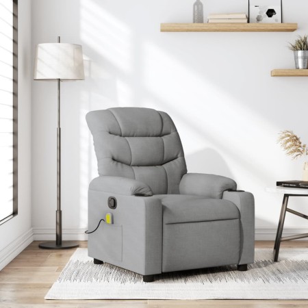 Sillón reclinable de masaje de tela gris claro en Sillones | Comprar online en Foru.es