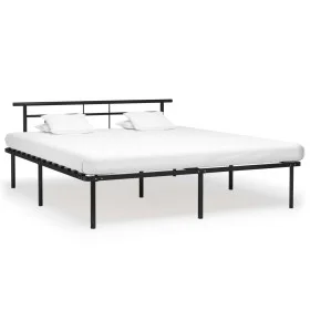 Schwarzer Metallbettrahmen 200x200 cm von vidaXL, Betten und Lattenroste - Ref: Foro24-324838, Preis: 101,22 €, Rabatt: %