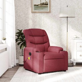 Sillón de masaje reclinable de tela color vino tinto en Sillones | Comprar online en Foru.es