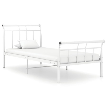 Estructura de cama de metal blanco 100x200 cm de vidaXL, Camas y somieres - Ref: Foro24-325034, Precio: 72,65 €, Descuento: %