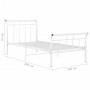 Estructura de cama de metal blanco 100x200 cm de vidaXL, Camas y somieres - Ref: Foro24-325034, Precio: 72,65 €, Descuento: %
