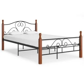Black metal bed frame 120x200 cm by vidaXL, Beds and slatted bases - Ref: Foro24-324934, Price: 143,94 €, Discount: %