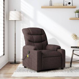 Sillón de masaje reclinable de tela marrón oscuro en Sillones | Comprar online en Foru.es