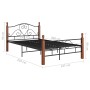 Estructura de cama de metal negro 120x200 cm de vidaXL, Camas y somieres - Ref: Foro24-324934, Precio: 145,74 €, Descuento: %
