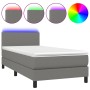 Cama box spring con colchón y LED tela gris oscuro 100x200 cm de vidaXL, Camas y somieres - Ref: Foro24-3132974, Precio: 324,...