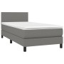 Cama box spring con colchón y LED tela gris oscuro 100x200 cm de vidaXL, Camas y somieres - Ref: Foro24-3132974, Precio: 324,...