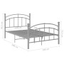 Estructura de cama de metal gris 120x200 cm de vidaXL, Camas y somieres - Ref: Foro24-324975, Precio: 90,86 €, Descuento: %