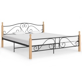 Estructura de cama de metal negra 180x200 cm de vidaXL, Camas y somieres - Ref: Foro24-324944, Precio: 177,12 €, Descuento: %