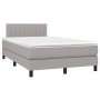 Cama box spring con colchón tela y LED gris claro 120x200 cm de vidaXL, Camas y somieres - Ref: Foro24-3133301, Precio: 370,9...