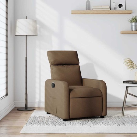Sillón reclinable de tela marrón en Sillones | Comprar online en Foru.es