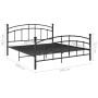 Estructura de cama de metal negro 200x200 cm de vidaXL, Camas y somieres - Ref: Foro24-324985, Precio: 151,26 €, Descuento: %