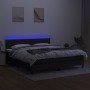 Cama box spring colchón y luces LED tela negro 180x200 cm de vidaXL, Camas y somieres - Ref: Foro24-3133335, Precio: 553,21 €...