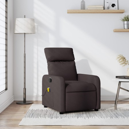 Sillón de masaje reclinable de tela marrón oscuro en Sillones | Comprar online en Foru.es