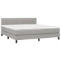 Cama box spring colchón y luces LED tela gris claro 180x200 cm de vidaXL, Camas y somieres - Ref: Foro24-3133333, Precio: 540...