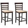 Taburetes de barra de cocina 2 unidades tela marrón de vidaXL, Taburetes de cocina - Ref: Foro24-241704, Precio: 151,64 €, De...
