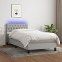 Cama box spring colchón y luces LED tela gris claro 100x200 cm de vidaXL, Camas y somieres - Ref: Foro24-3133373, Precio: 327...