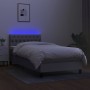 Cama box spring colchón y luces LED tela gris claro 100x200 cm de vidaXL, Camas y somieres - Ref: Foro24-3133373, Precio: 327...