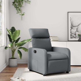 Sillón reclinable de cuero sintético gris en Sillones | Comprar online en Foru.es
