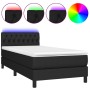 Cama box spring colchón y luces LED tela negro 90x190 cm de vidaXL, Camas y somieres - Ref: Foro24-3133359, Precio: 307,99 €,...