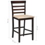 Taburetes de barra de cocina 2 unidades tela marrón de vidaXL, Taburetes de cocina - Ref: Foro24-241704, Precio: 151,64 €, De...